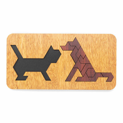 tangram en bois pour adulte Hund & Katz  - constantin | L'Insoluble Casse-Tête