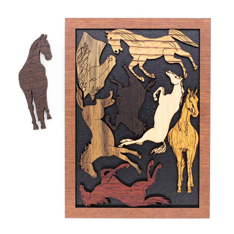 tangram en bois pour adulte Pferderennen - constantin | L&