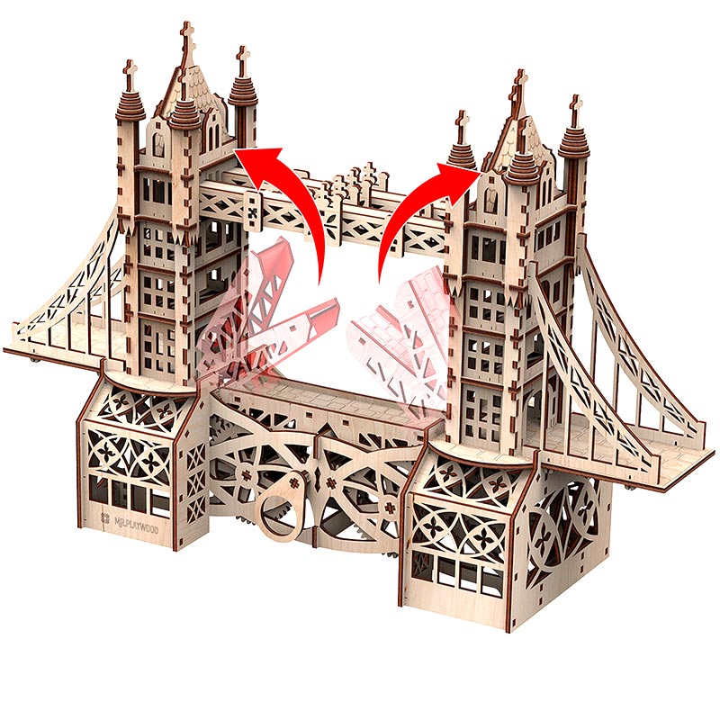 Tower Bridge petite - maquette 3D mobile en bois - BCD JEUX